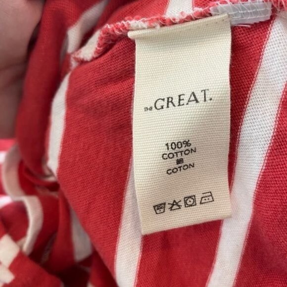 The Great. The Racerback Stripe Scoop Neck Slightly Slouchy Fit Tank Top NWT - Picture 15 of 16